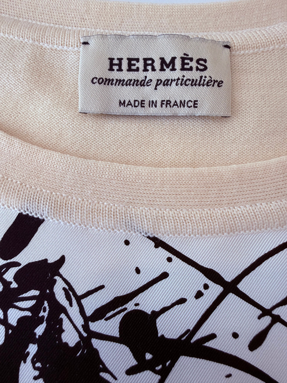 HERMÈS commande particulière Made in France neck label