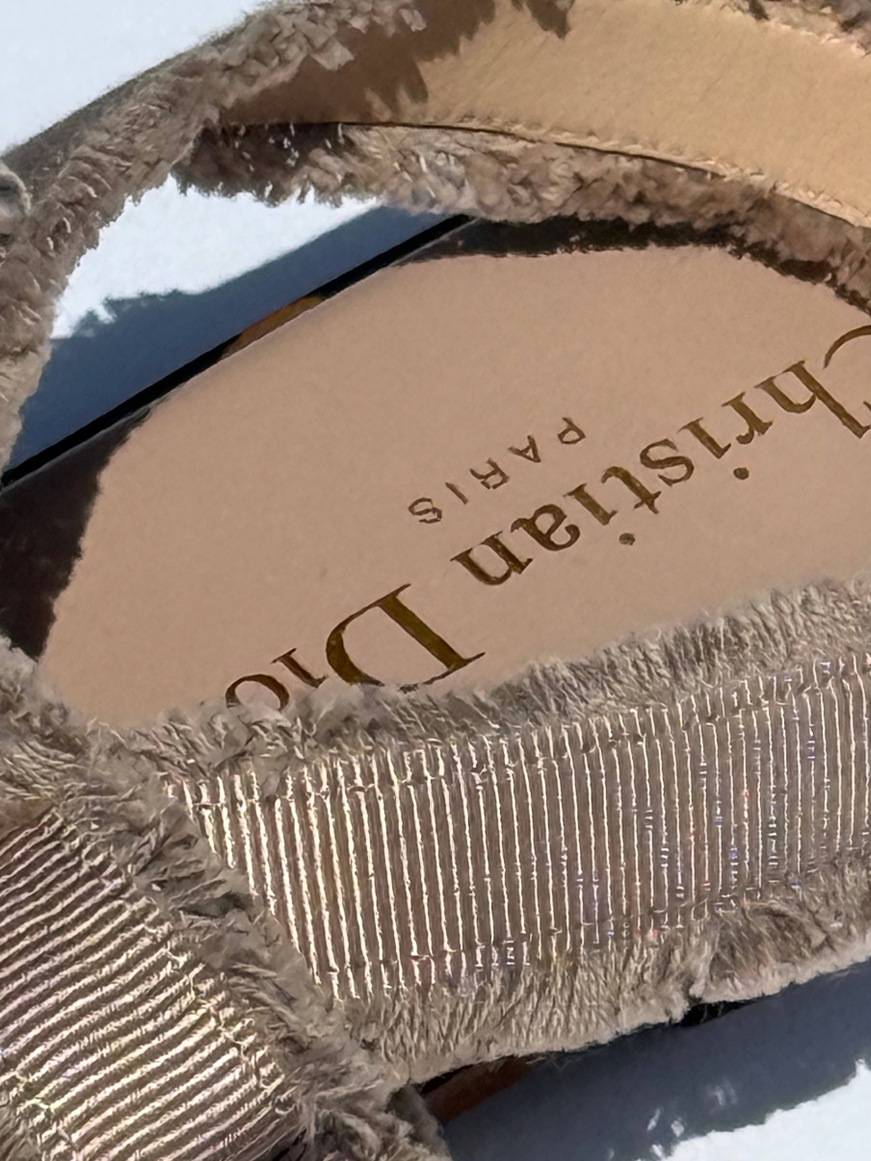 Christian Dior Adorable Thong Sandals — Beige Fringed Grosgrain, Size 36