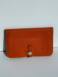 Hermès Dogon Duo Wallet GM — Orange Togo, Palladium Hardware