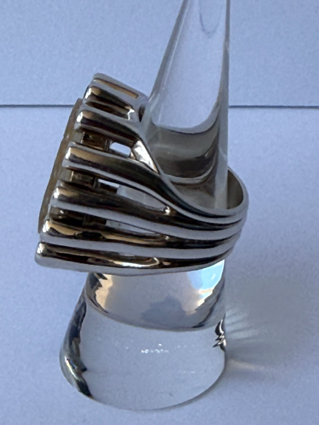 Stephen Dweck Sterling Silver & Carved Citron Cocktail Ring