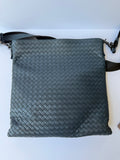 Bottega Veneta Intrecciato Crossbody Messenger Bag — Steel Blue