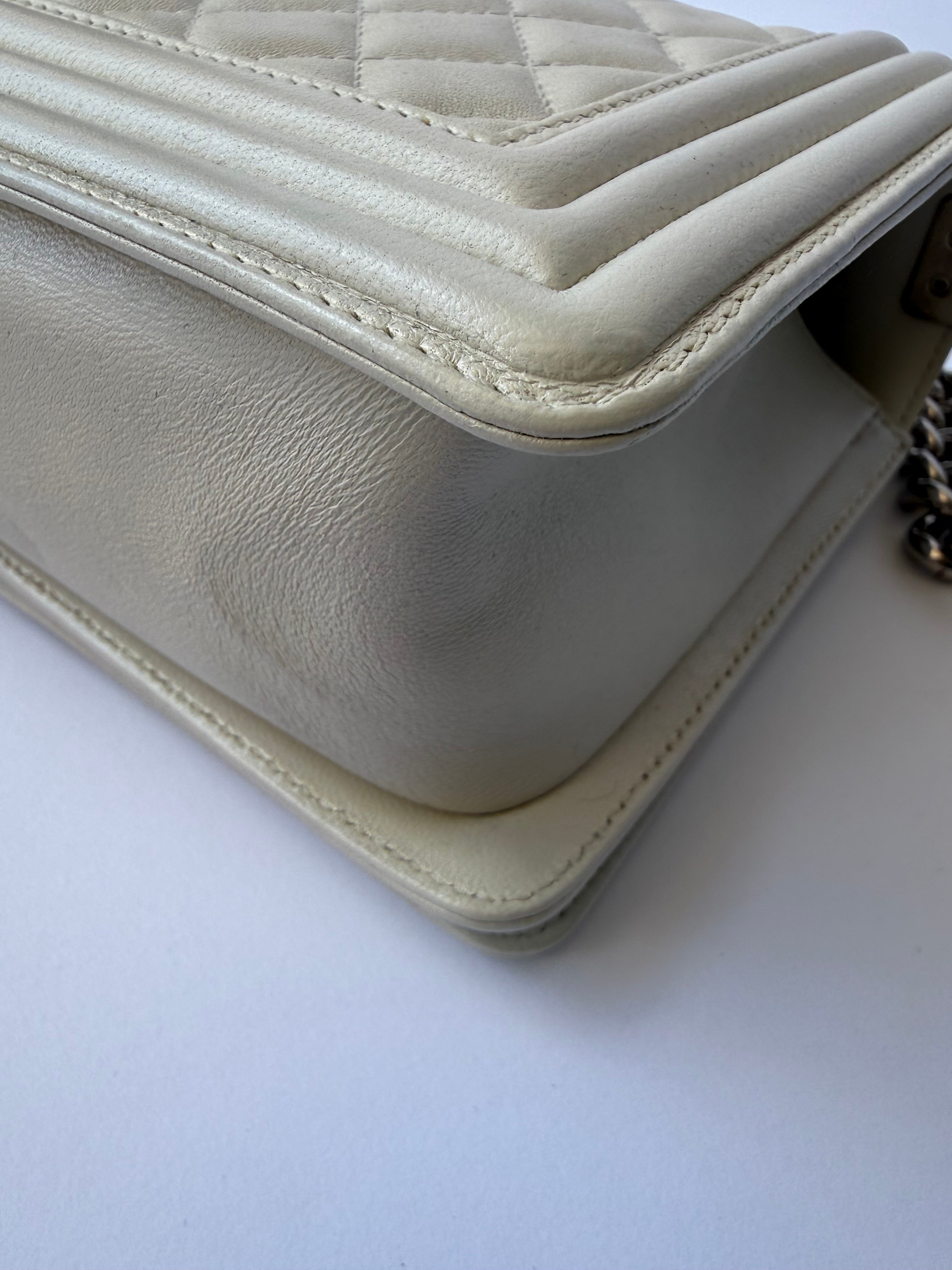Chanel Boy Bag Medium — White Pearlescent
