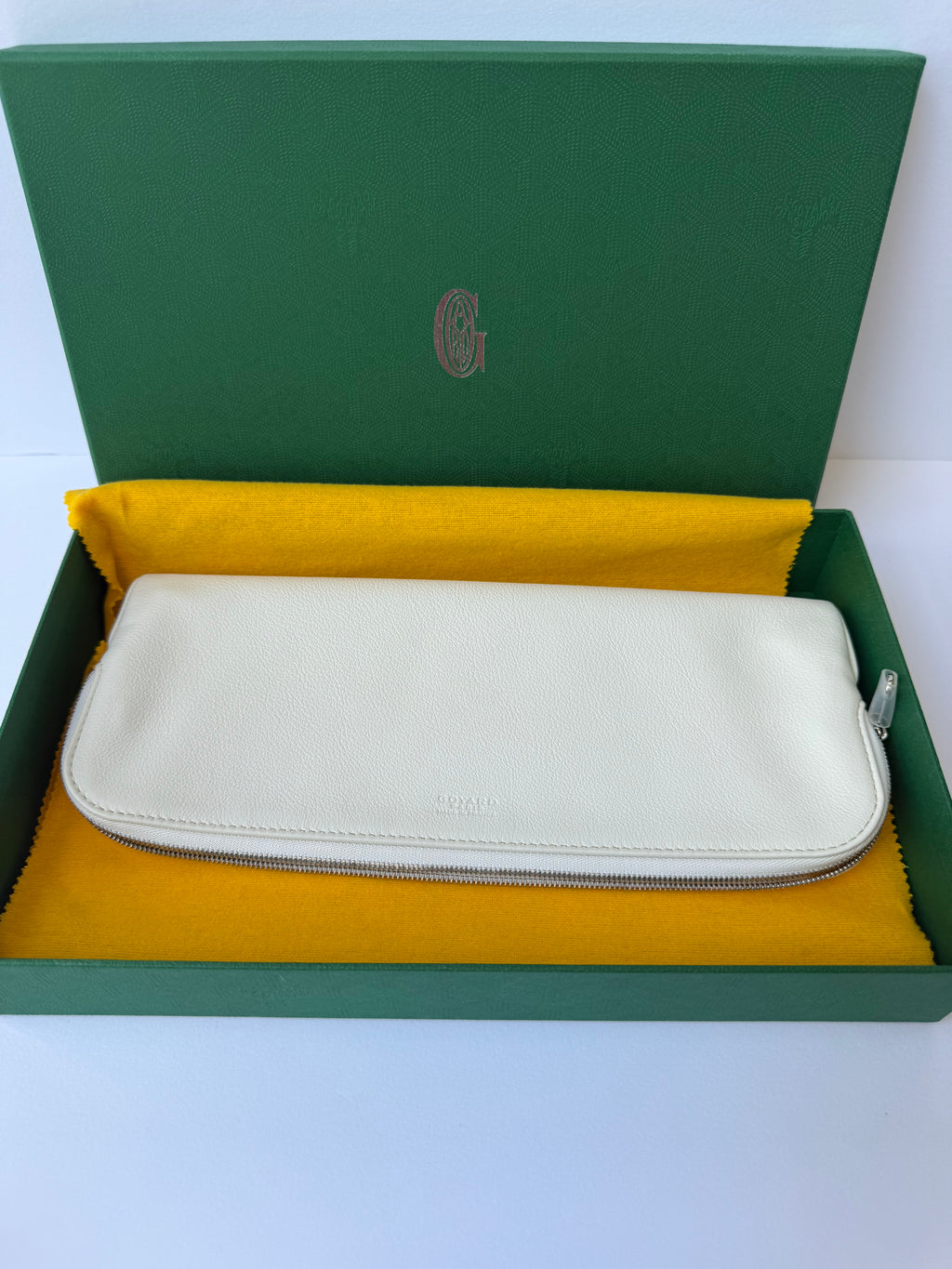 Goyard Saint-Marie MM Clutch White