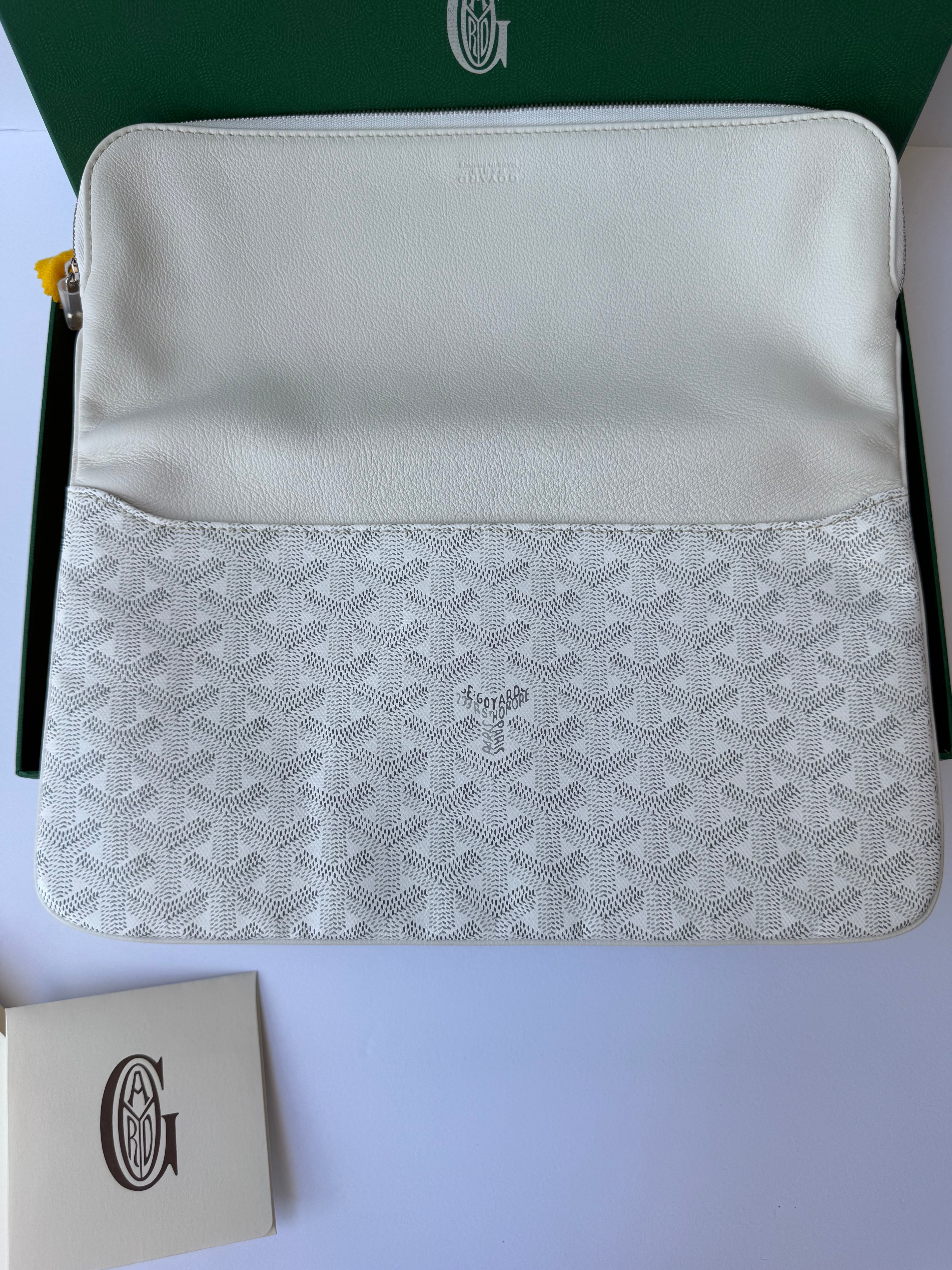 Goyard Saint-Marie MM Clutch White