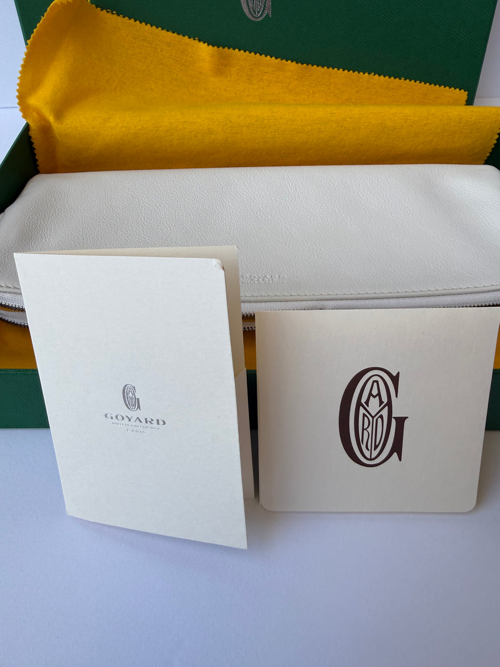 Goyard Saint-Marie MM Clutch White