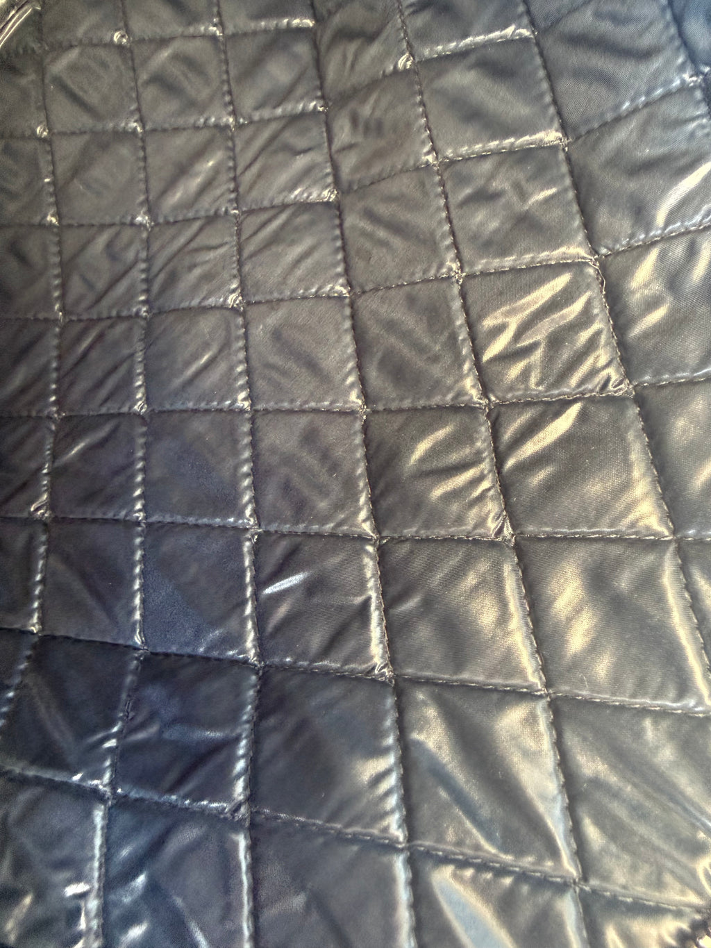 Chanel Quilted Denim Large O-Case Clutch — Dark Blue with CC Fringe