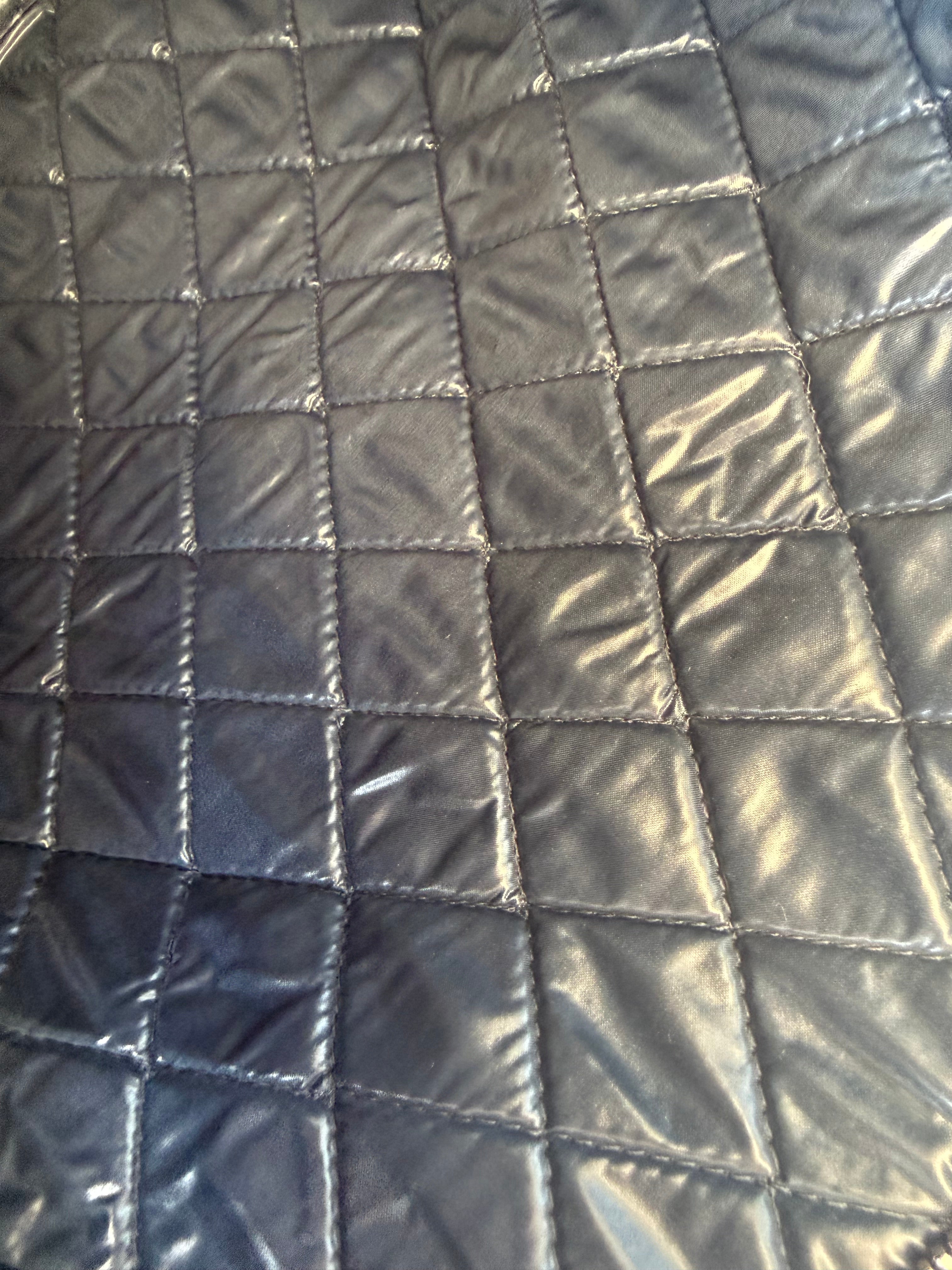 Chanel Quilted Denim Large O-Case Clutch — Dark Blue with CC Fringe