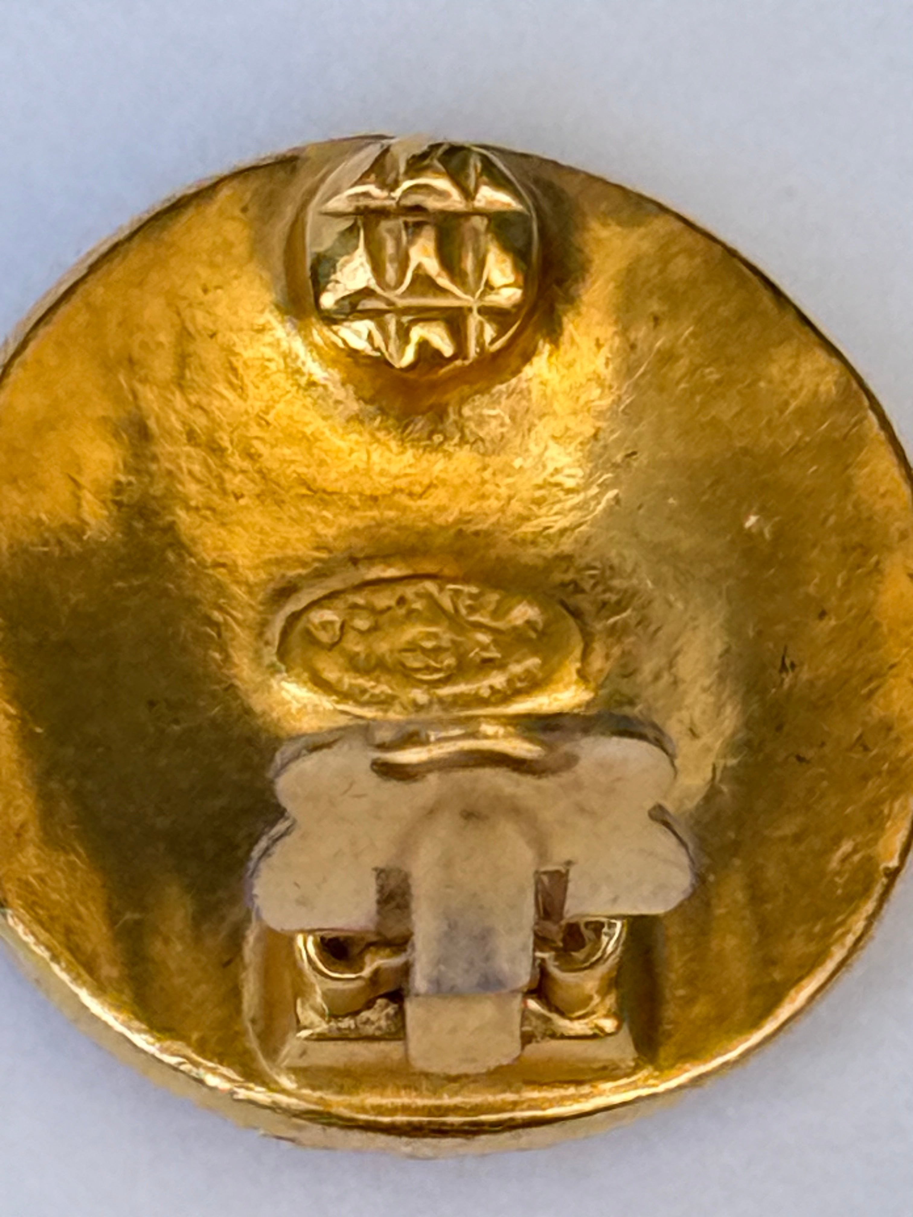 Chanel 1994 Coco Mark Clip-On Earrings 24K GP