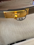 Hermès Kelly Belt in Etoupe & Gold Hardware