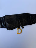 Christian Dior Calfskin Saddle Belt Bag in Black