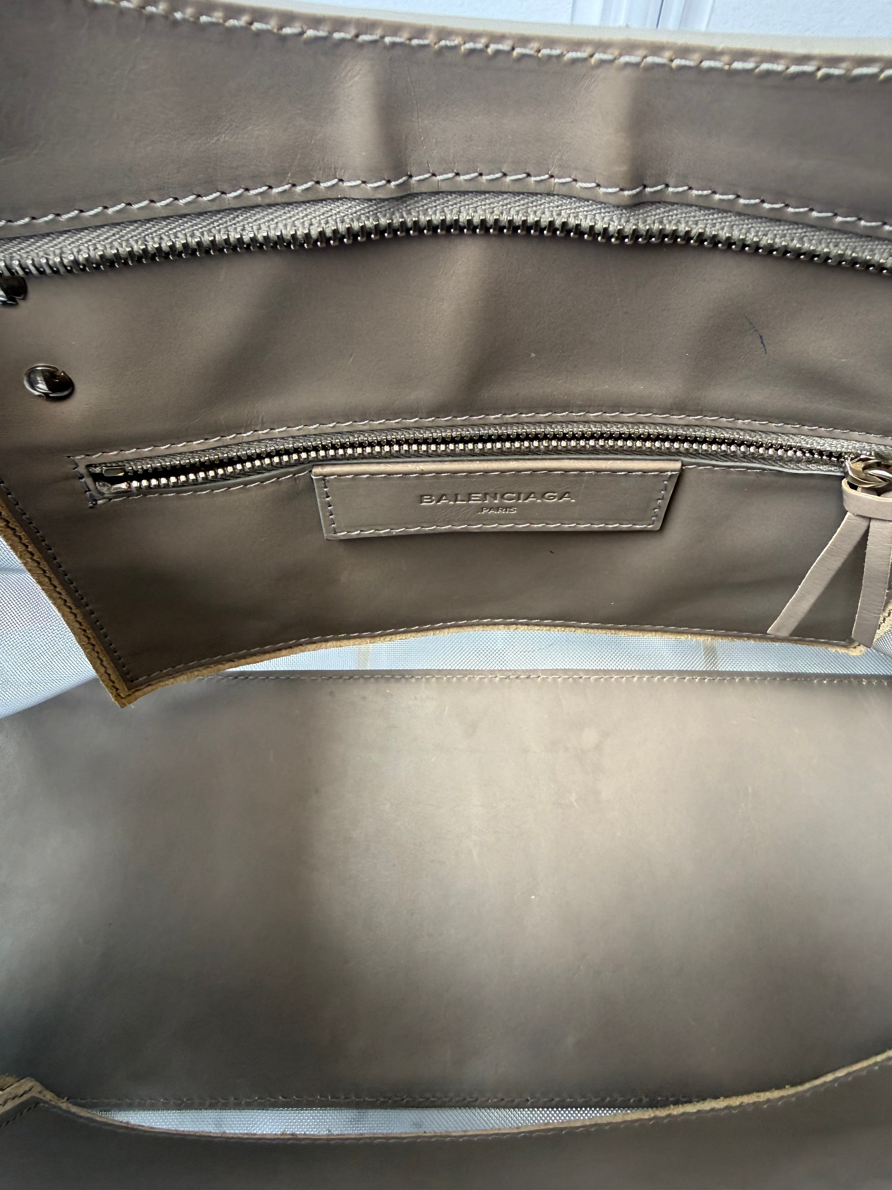 Balenciaga Structured Classic City Mesh Bag — Gray, Medium