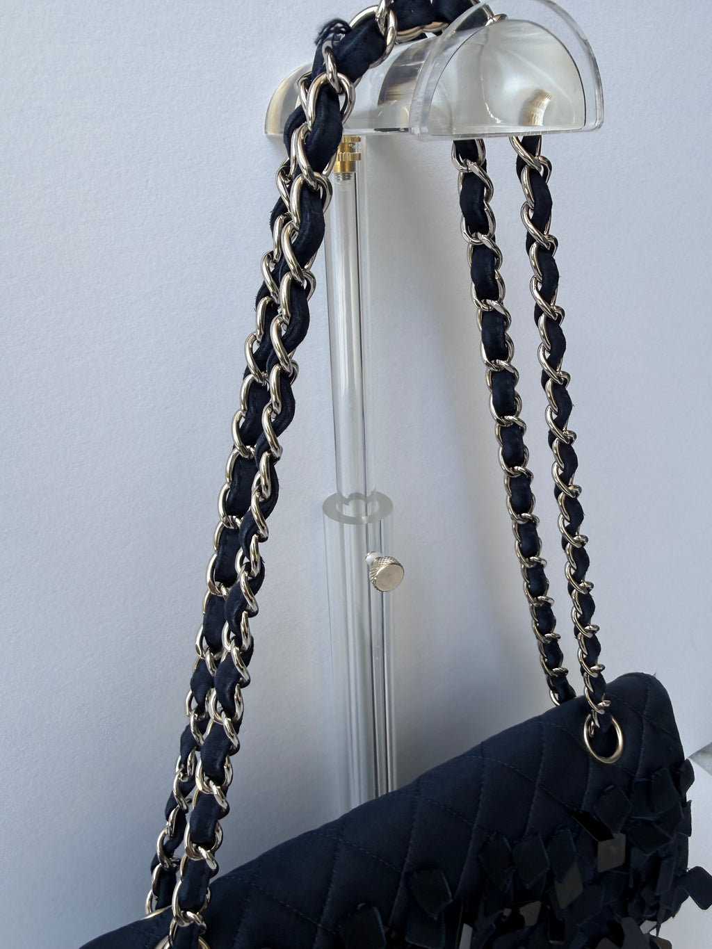 Chanel 12 Series Medium Paillettes Double Flap Bag in Navy