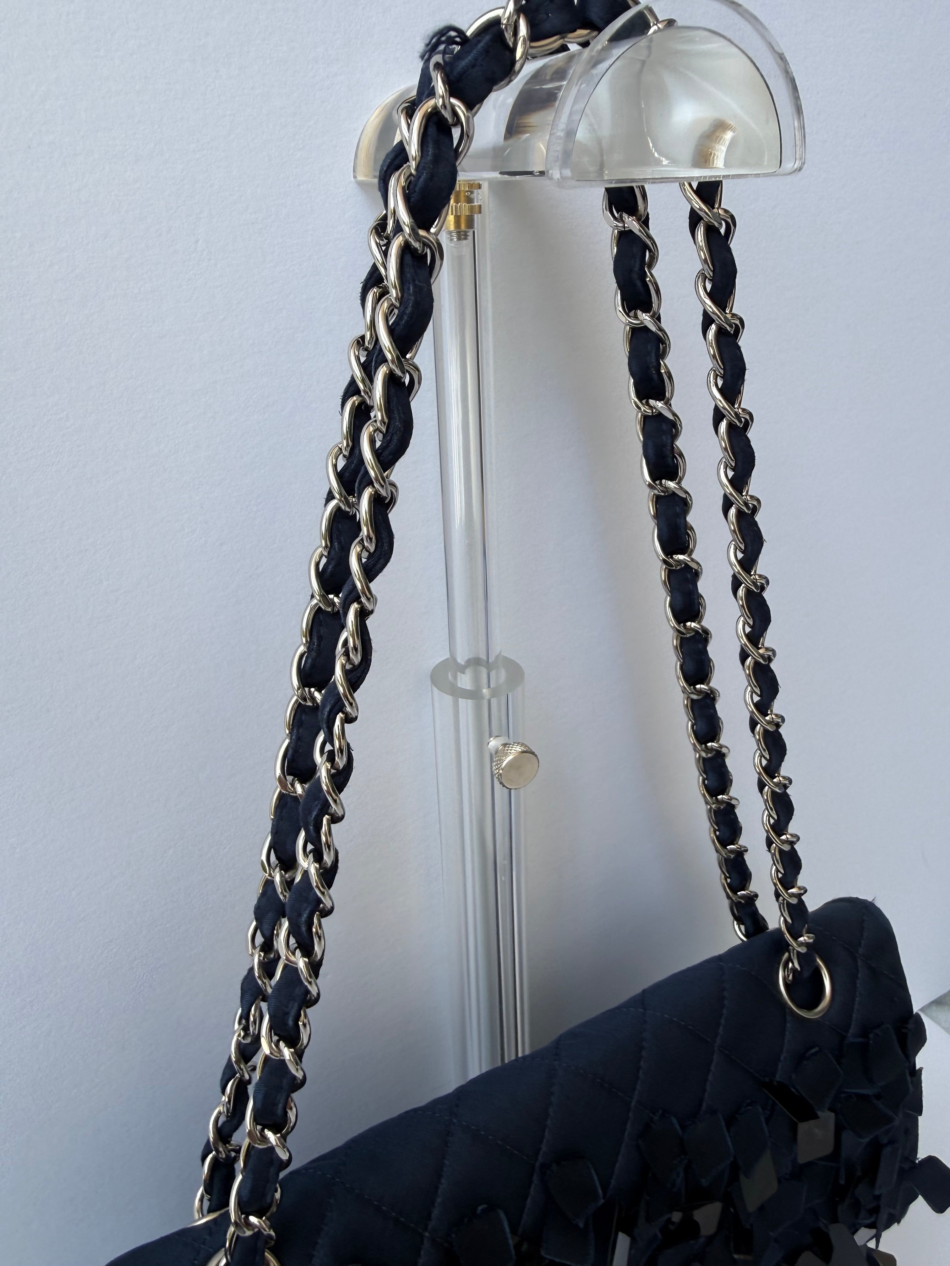 Chanel 12 Series Medium Paillettes Double Flap Bag in Navy