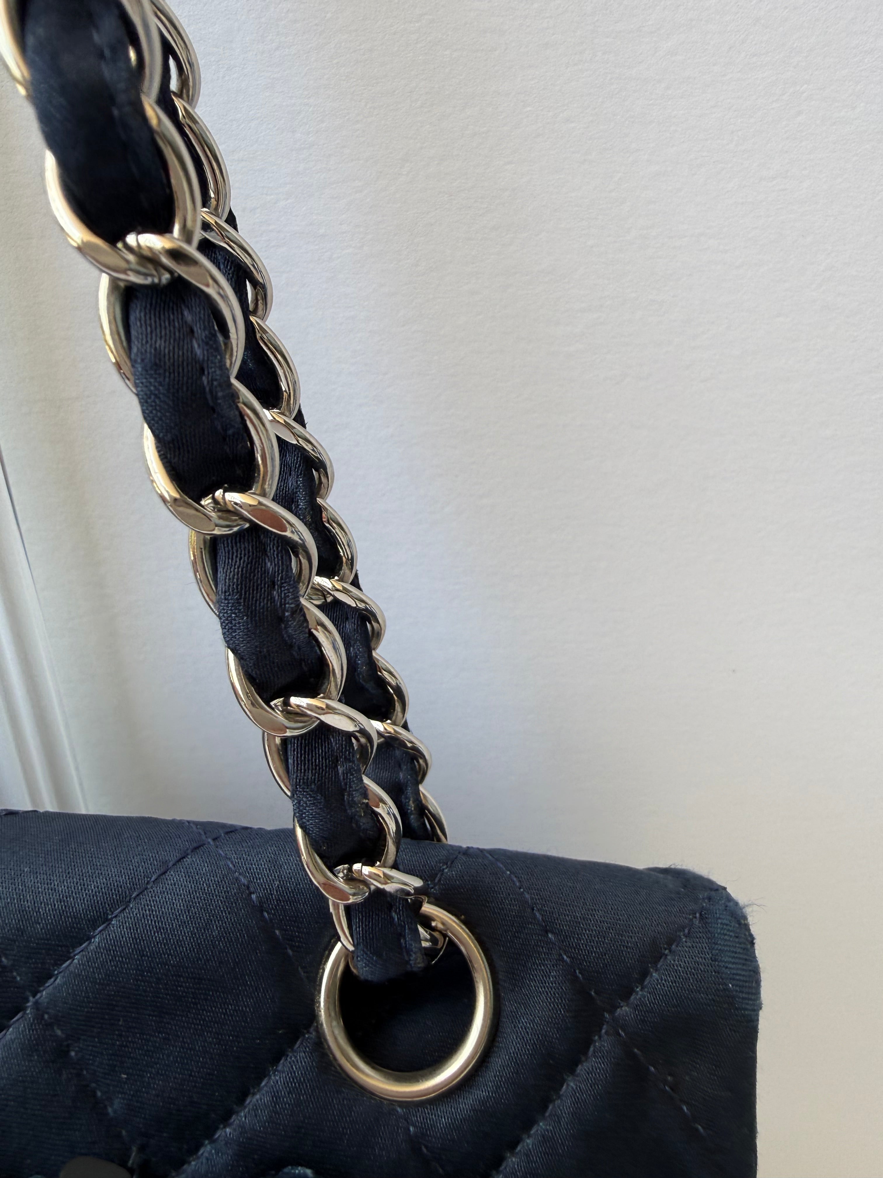 Chanel 12 Series Medium Paillettes Double Flap Bag in Navy