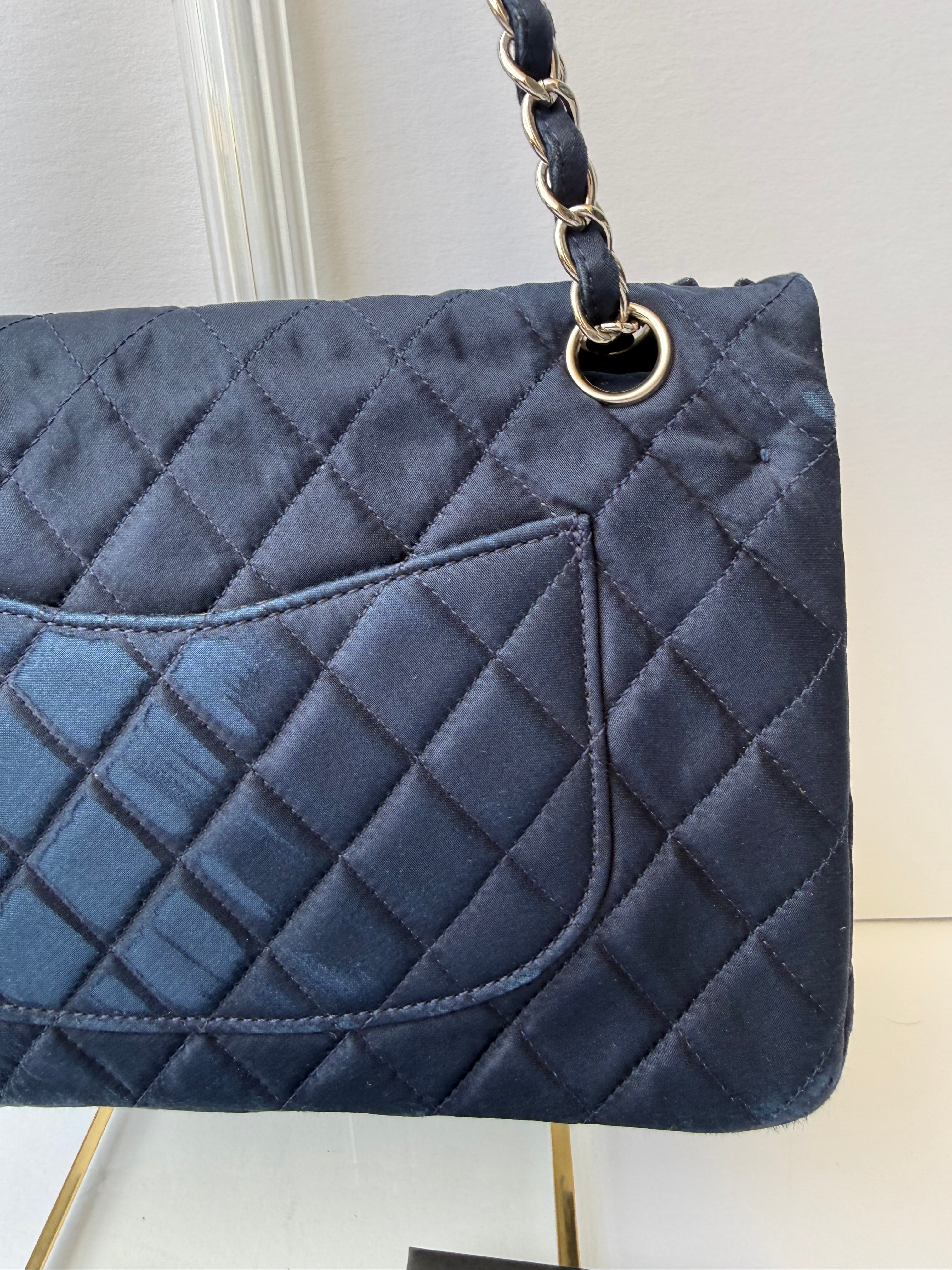 Chanel 12 Series Medium Paillettes Double Flap Bag in Navy