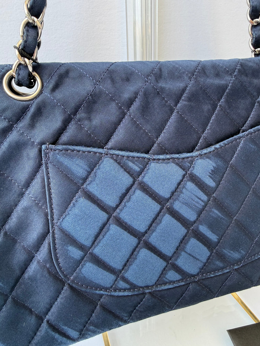 Chanel 12 Series Medium Paillettes Double Flap Bag in Navy