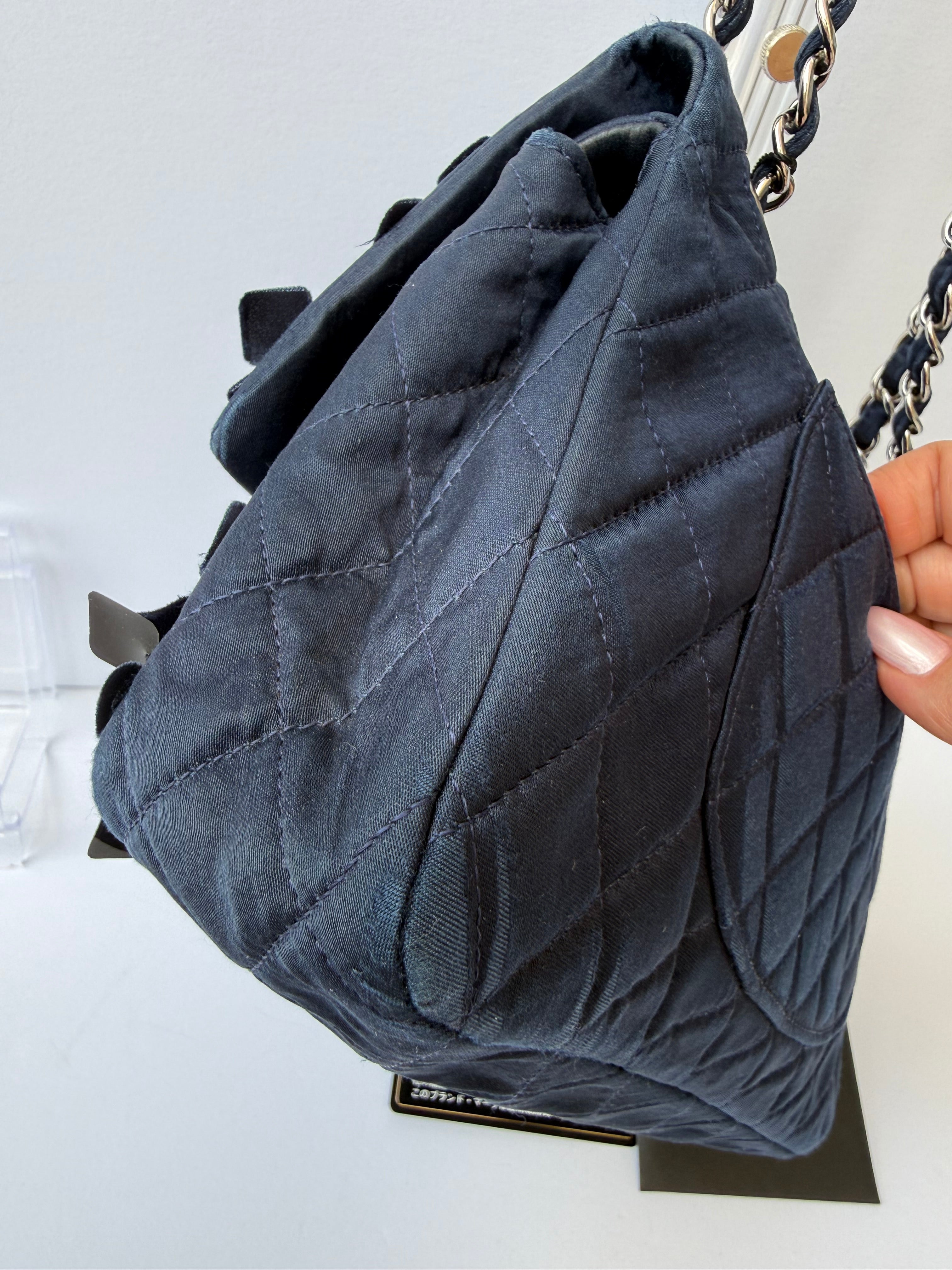 Chanel 12 Series Medium Paillettes Double Flap Bag in Navy