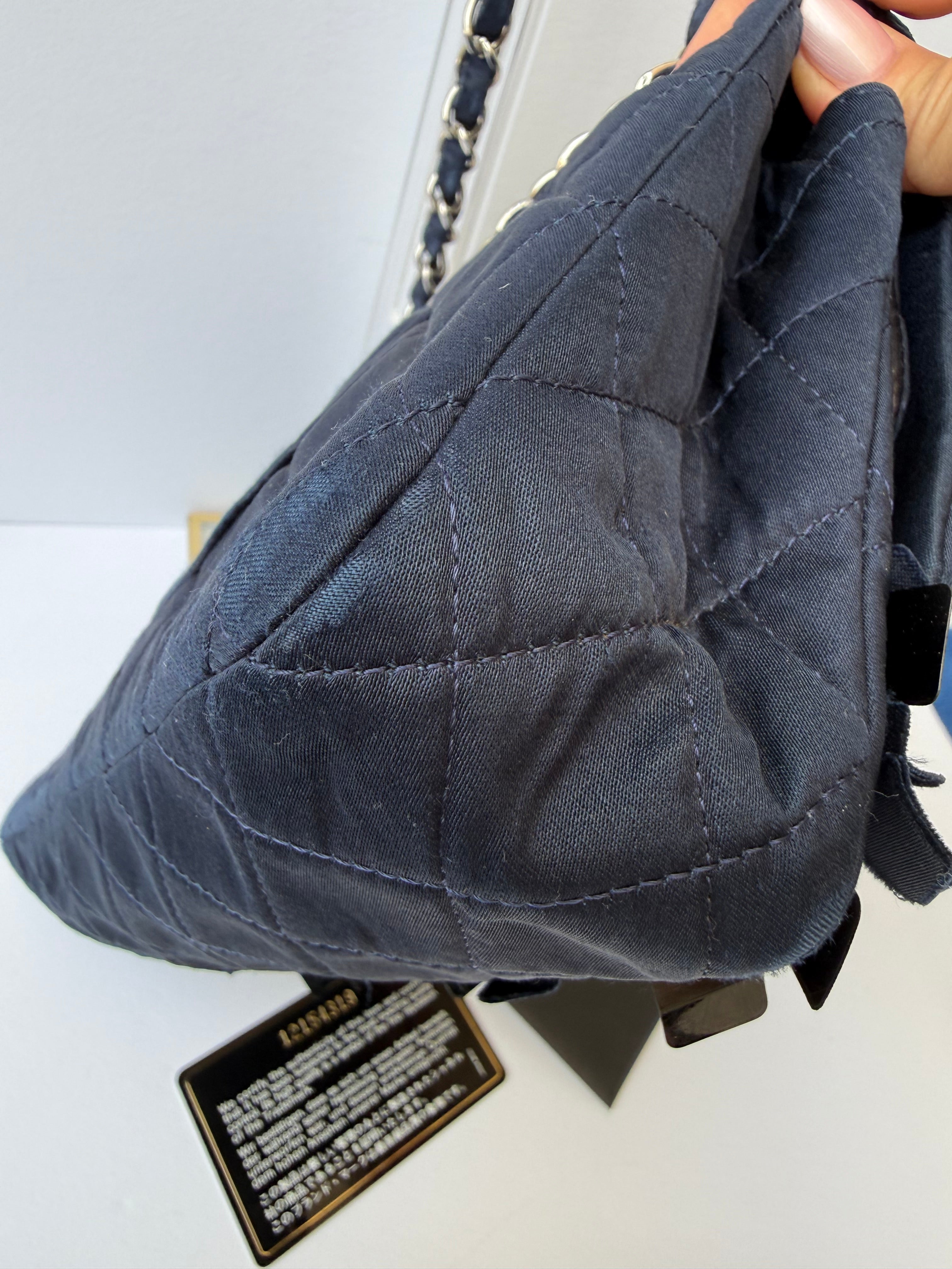 Chanel 12 Series Medium Paillettes Double Flap Bag in Navy