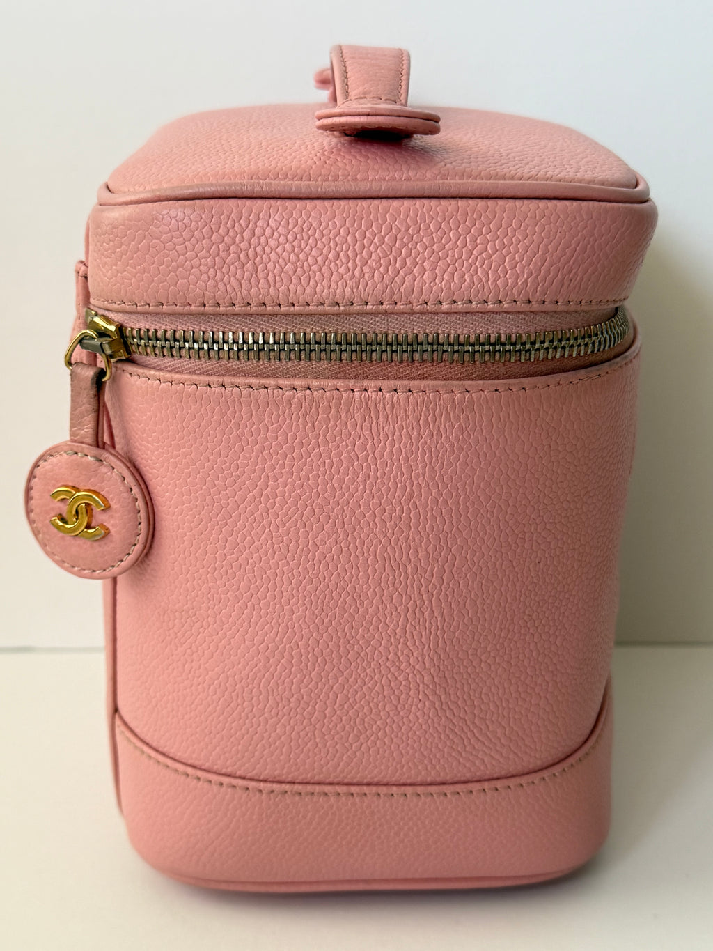 Chanel Vintage Timeless Vanity Case in Pink Caviar Leather
