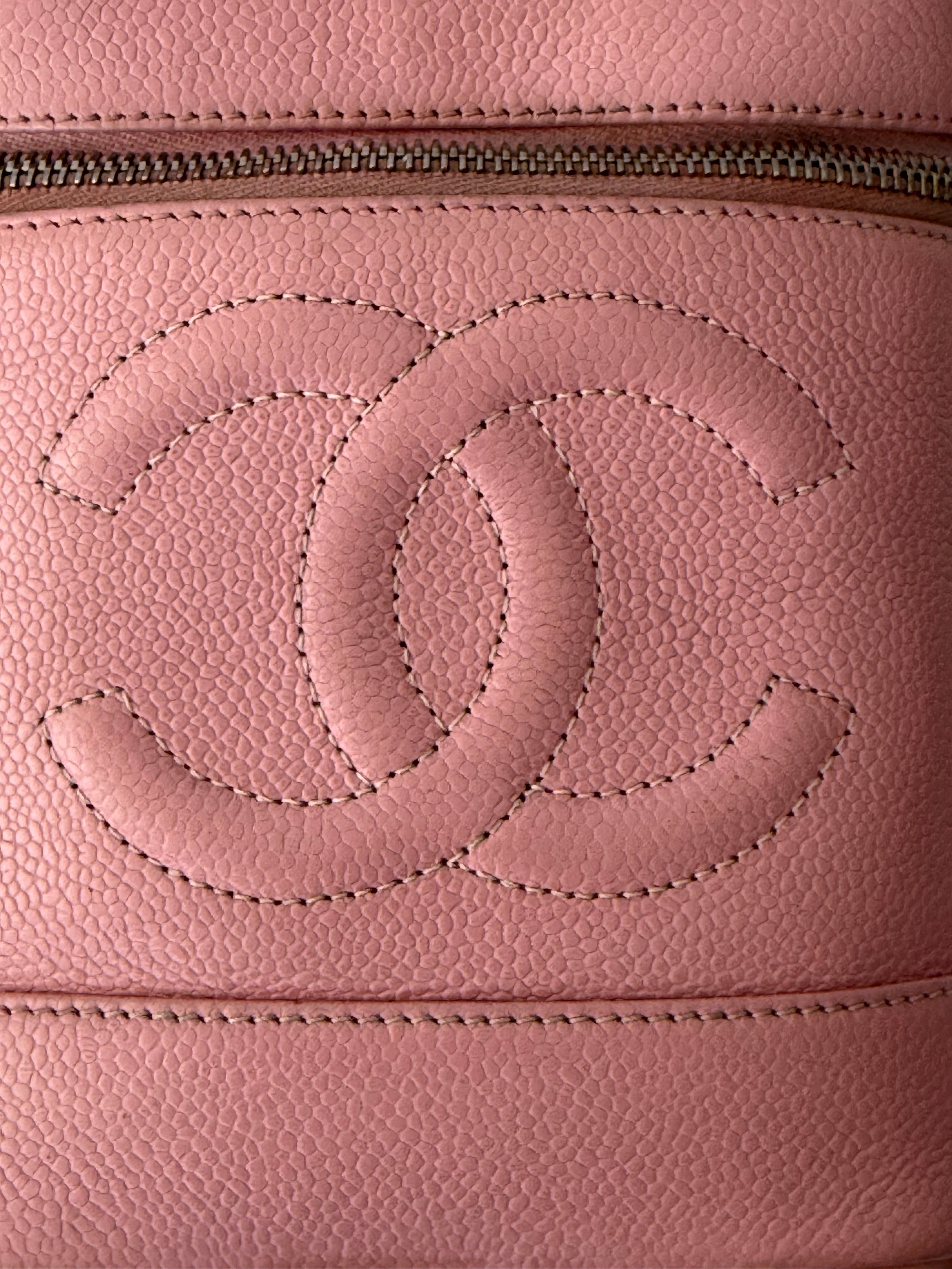 Chanel Vintage Timeless Vanity Case in Pink Caviar Leather