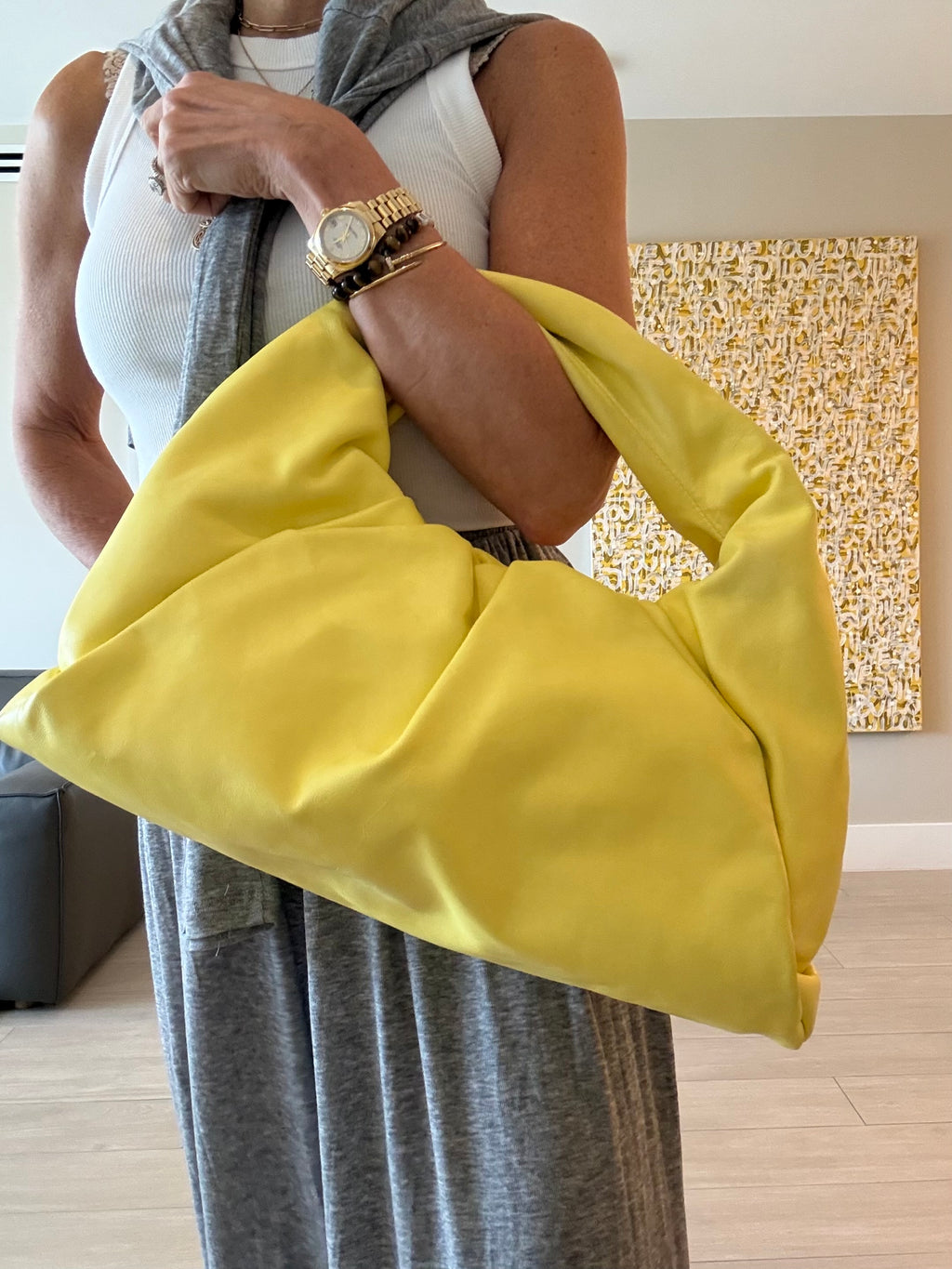 Bottega Veneta Yellow The Shoulder Pouch Bag