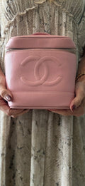 Chanel Vintage Timeless Vanity Case in Pink Caviar Leather