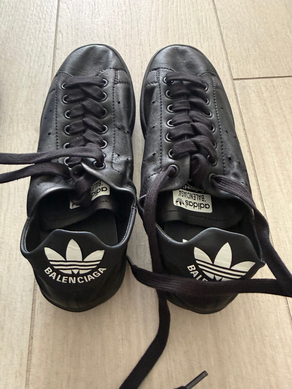 Adidas x Balenciaga Stan Smith Black Leather Sneakers – EU 36