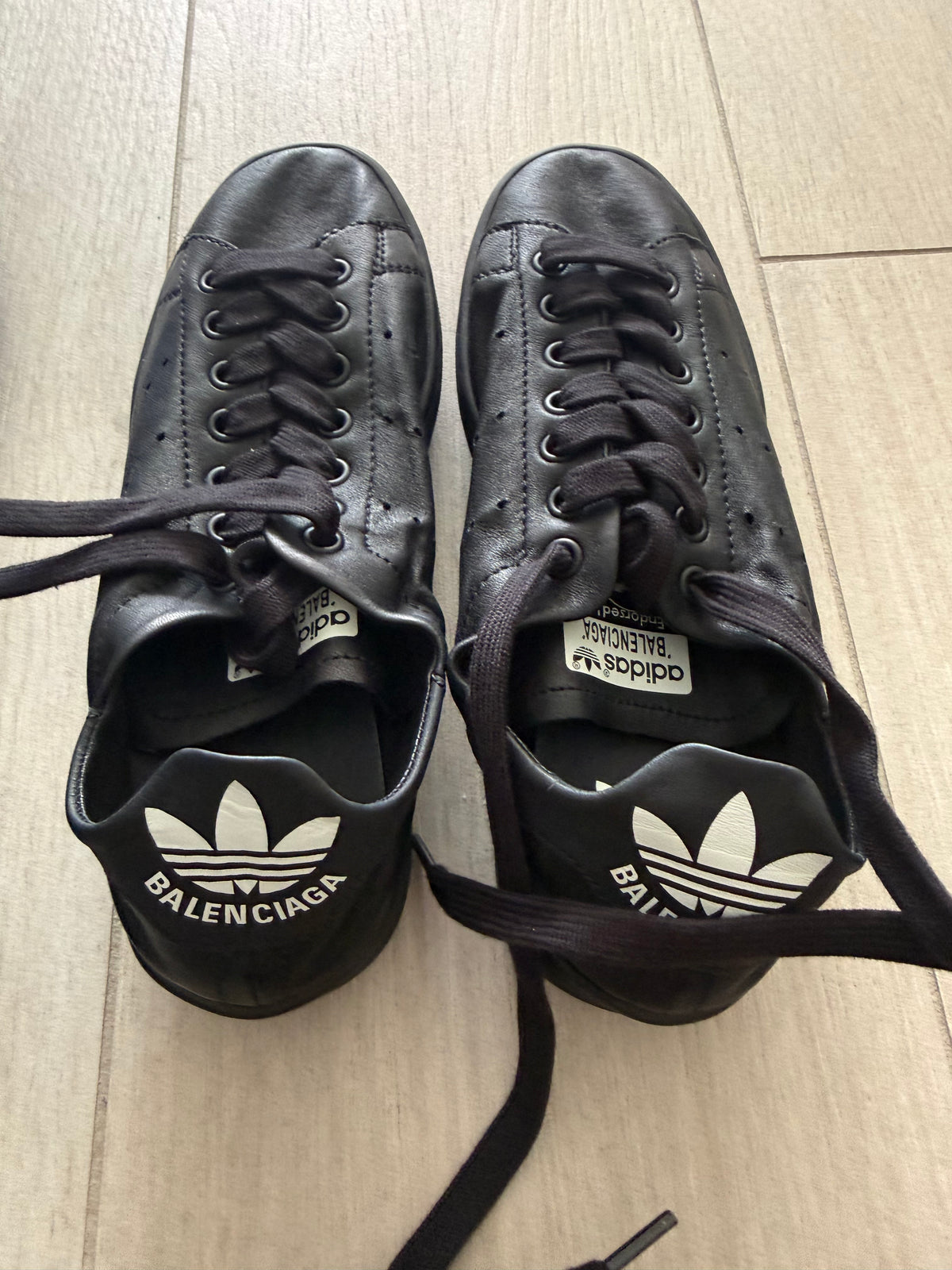 Adidas x Balenciaga Stan Smith Black Leather Sneakers – EU 36