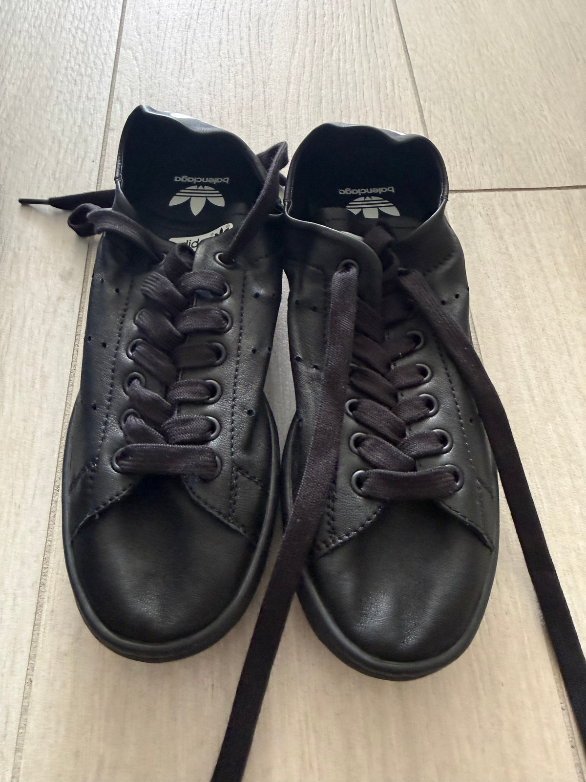 Adidas x Balenciaga Stan Smith Black Leather Sneakers – EU 36